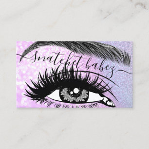 Makeup Artist Eyelash Hair Brows QR-Rosa Visitkort