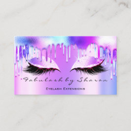 Makeup Artist Eyelash Holograph Drips Rosa Visitkort