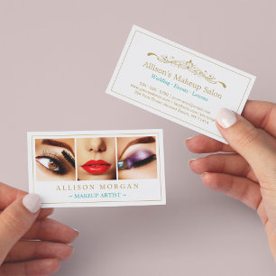 Makeup Artist Eyelash Läppar Eyeshadow Foton Visitkort