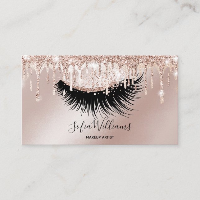 Makeup Artist Eyelash Lash Glitter Drives Ro Visitkort (Framsida)
