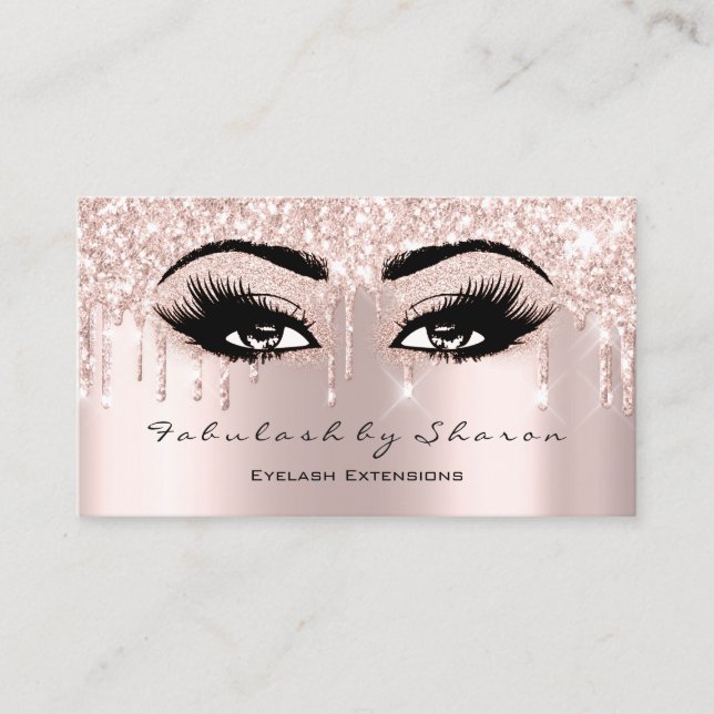 Makeup Artist Eyelash Lash Glitter Drives Ro Visitkort (Framsida)