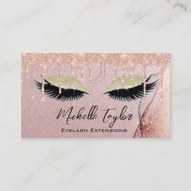 Makeup Artist Eyelash Lash Glitter Drives Ro Visitkort (Framsida)