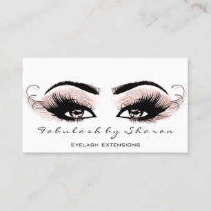 Makeup Artist Eyelash Lash Glitter White New Visitkort