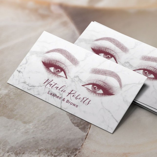 Makeup Artist Eyelash Lash Marble Beauty Salon Visitkort (Skapare uppladdad)