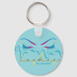Makeup Artist Eyelash Lash Paint Drives Teal Nyckelring