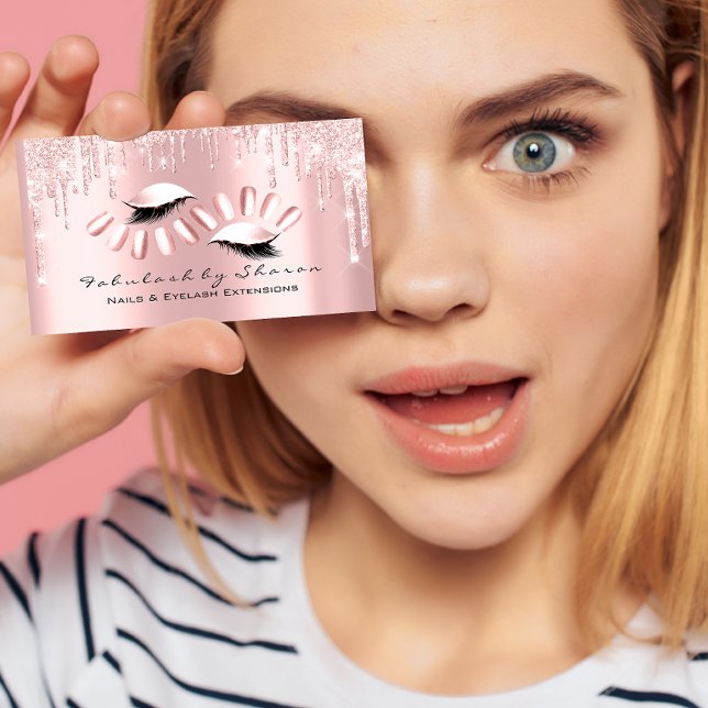 Makeup Artist Eyelash Lash Rosa Nagel Drives Visitkort (Skapare uppladdad)