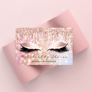 Makeup Artist Eyelash Rosa Glitter Drives Ro Visitkort