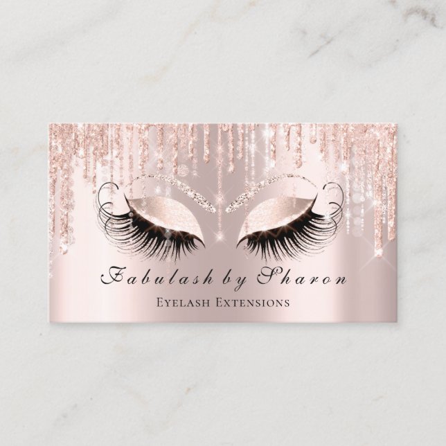 Makeup Artist Eyelash Sparkly Öga Glitter VIP Visitkort (Framsida)