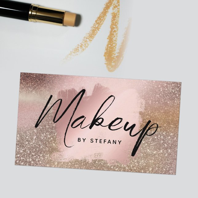 Makeup Artist Eyeliner Lettering Pastel Glam Visitkort (Skapare uppladdad)