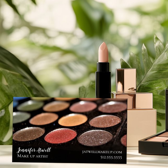 Makeup Artist Eyeshadow Palette Rainbow Glitter Magnetiska Visitkort (Skapare uppladdad)