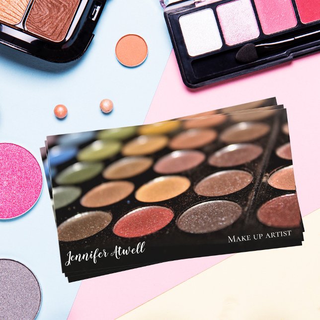 Makeup Artist Eyeshadow Palette Rainbow Glitter Visitkort (Skapare uppladdad)