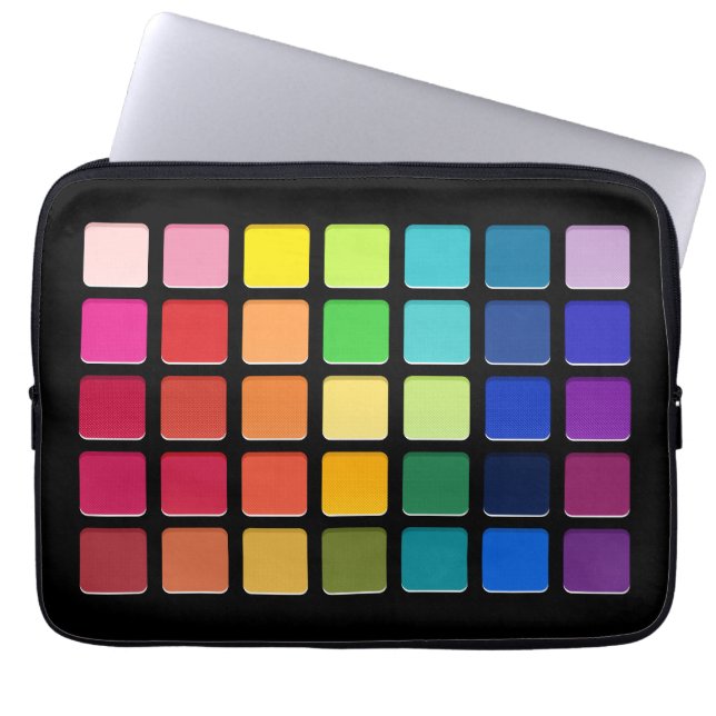 Makeup Artist Eyeshadow Pallete Rainbow Grid Laptop Fodral (Framsidan)