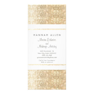 Makeup Artist Faux Guld Sequins Rack Card Reklamkort