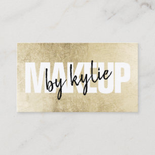 Makeup-artist fet namnteckning skript chic guld-fo visitkort