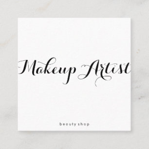 Makeup Artist Finare Font Minimalist Fyrkantigt Visitkort