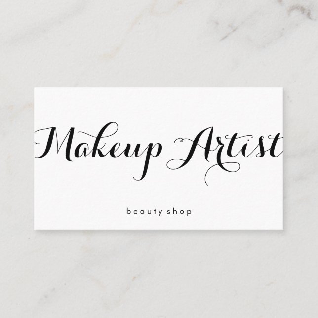Makeup Artist Finare Font Minimalist Visitkort (Framsida)