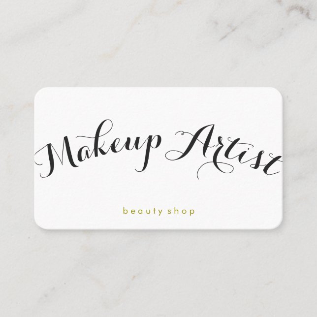 Makeup Artist Finare Font Minimalist Visitkort (Framsida)