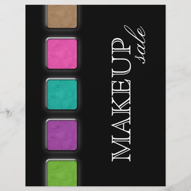 Makeup Artist Flyer Salon Colorful Palette (Framsidan)