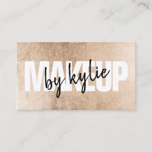 Makeup artist fold namnteckning skript ro guld-fol visitkort