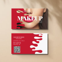 Makeup Artist-fotot QR-Affärskortet Kodröd