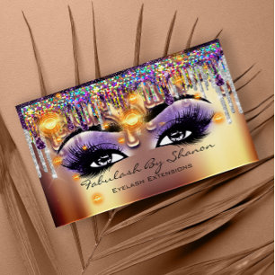 Makeup Artist Future Eyelash Guld Drips Holograph Visitkort