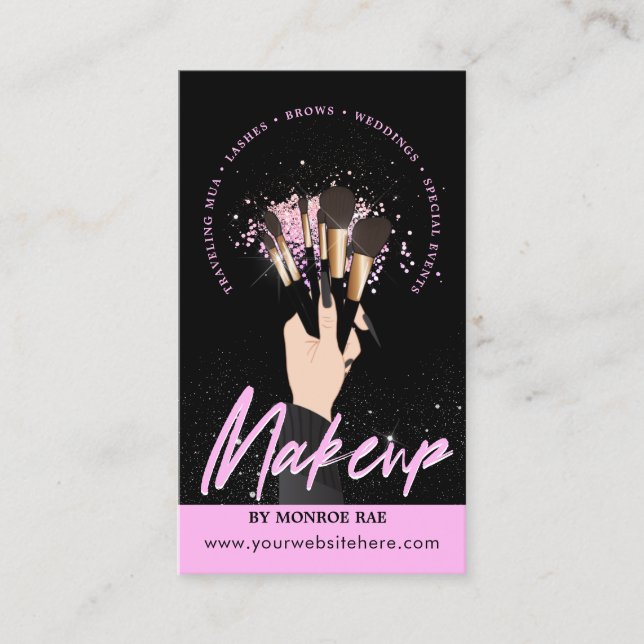 Makeup Artist Glam MUA Beauty Salon Logotyp Visitkort (Framsida)