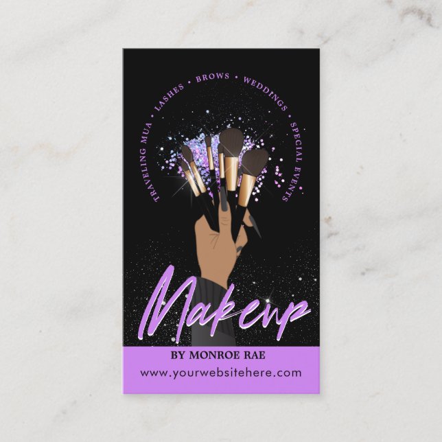 Makeup Artist Glam MUA Beauty Salon Logotyp Visitkort (Framsida)