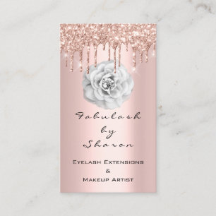 Makeup Artist Glitter Drives Ro Diamond White Visitkort