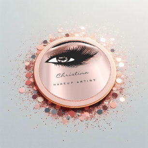 Makeup Artist Glitter Eyelash Brown Beauty Runt Klistermärke