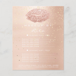 Makeup Artist Glitter Guld confetti Pris List Lip Flygblad