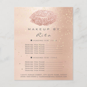 Makeup Artist Glitter Guld confetti-priser Grått Flygblad