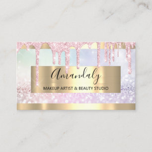 Makeup Artist Glitter Guld ramad Spark Glitter Visitkort
