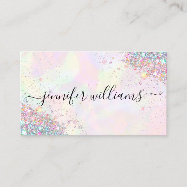 Makeup Artist Glitter HoloGraph Glitter Modern Visitkort (Framsida)