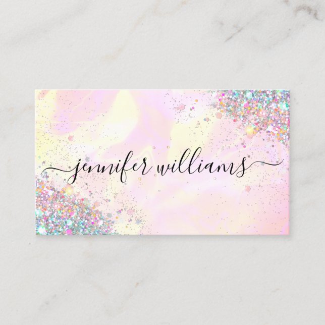 Makeup Artist Glitter HoloGraph Glitter Modern Visitkort (Framsida)
