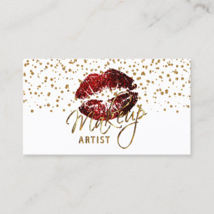 Makeup Artist Golden Confetti och Cinnamon Red Läp Visitkort