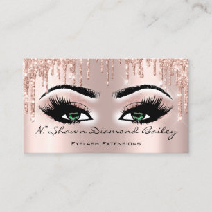 Makeup Artist Grönt Ögon Lash Glitter Drives Ro Visitkort