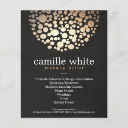 Makeup Artist Guld Circles Beauty Salon Menu Flygblad
