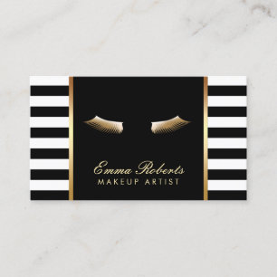 Makeup Artist Guld lash Modern Rand Visitkort