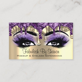 Makeup Artist Guld Lila Drives Öga Lash Visitkort