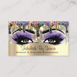 Makeup Artist Guld Lila Lash Holograph Drifts Visitkort
