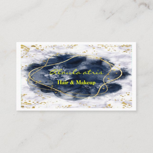makeup artist guld marble glitter Abstrakt Visitkort (Framsida)