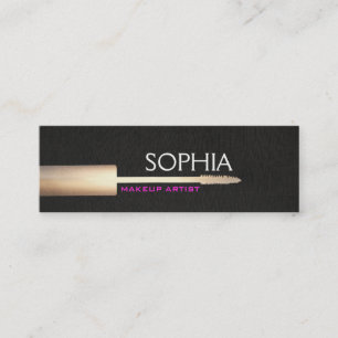 Makeup Artist Guld Mascara on Faux Black Linen 3 Mini Visitkort