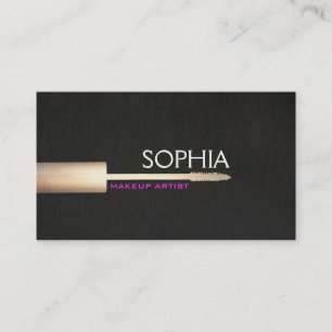 Makeup Artist Guld Mascara on Faux Black Linen 3 Visitkort