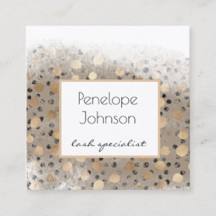 Makeup Artist Guld Polka dots Glam Fyrkantigt Visitkort