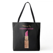 Makeup Artist Guld Sequin Glam Lipstick Salon
