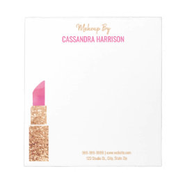 Makeup Artist Guld Sequin Watercolor Beauty Salon Anteckningsblock