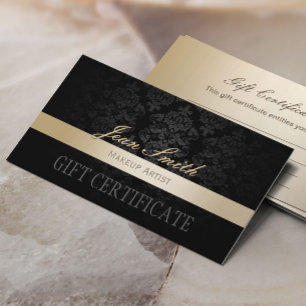Makeup Artist Guld Stripe-gåvcertifikat Rabattkort