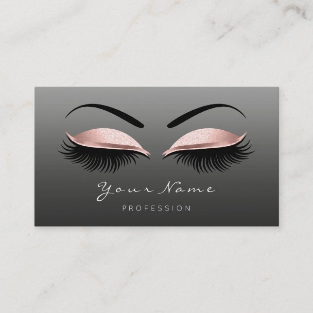 Makeup Artist Hair Lash Rosa Black White Öga Tidsbeställning Kort (Framsida)