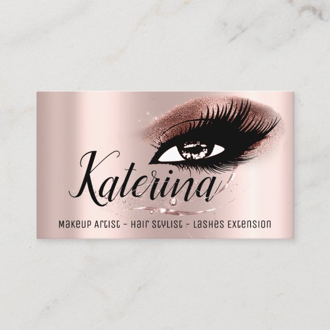 Makeup Artist Hair Salon Eyelash Ro Diamond Visitkort (Framsida)