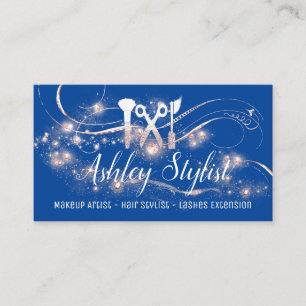 Makeup Artist Hair Salon Eyelash Royal Blue Ro Visitkort